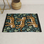 Tiger forest tropical tigers screen print art by andrea lauren Rug Gallery Image 1