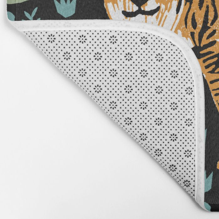 Tiger forest tropical tigers screen print art by andrea lauren Bath Mat Gallery Image 2