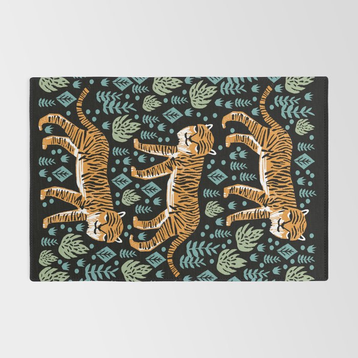 Tiger forest tropical tigers screen print art by andrea lauren Rug Gallery Image 2