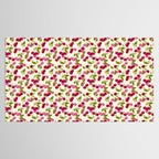 Ripe red and pink cherry berries retro rustic pattern Tablecloth Gallery Image 2
