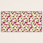 Ripe red and pink cherry berries retro rustic pattern Desk Mat Gallery Image 3