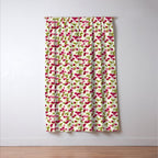 Ripe red and pink cherry berries retro rustic pattern Window Curtain Gallery Image 3
