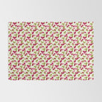 Ripe red and pink cherry berries retro rustic pattern Rug Gallery Image 2