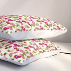 Ripe red and pink cherry berries retro rustic pattern Pillow Sham Gallery Image 3
