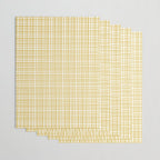 Fine Weave Minimalist Mid Century Modern Woven Pattern in Mustard Yellow and White Wrapping Paper Gallery Image 3