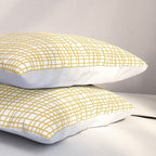 Fine Weave Minimalist Mid Century Modern Woven Pattern in Mustard Yellow and White Pillow Sham Gallery Image 3