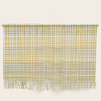 Fine Weave Minimalist Mid Century Modern Woven Pattern in Mustard Yellow and White Wall Hanging Gallery Image 1