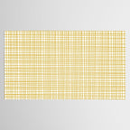 Fine Weave Minimalist Mid Century Modern Woven Pattern in Mustard Yellow and White Tablecloth Gallery Image 2
