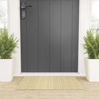 Fine Weave Minimalist Mid Century Modern Woven Pattern in Mustard Yellow and White Welcome Mat Gallery Image 3