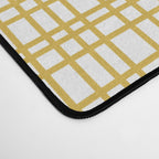 Fine Weave Minimalist Mid Century Modern Woven Pattern in Mustard Yellow and White Desk Mat Gallery Image 4