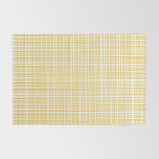 Fine Weave Minimalist Mid Century Modern Woven Pattern in Mustard Yellow and White Rug Gallery Image 2
