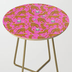 Fashionable cats with Christmas hats and gifts in fuchsia pink background  Side Table Gallery Image 2