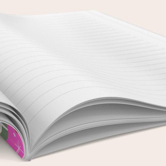 Fashionable cats with Christmas hats and gifts in fuchsia pink background  Notebook Gallery Image 2