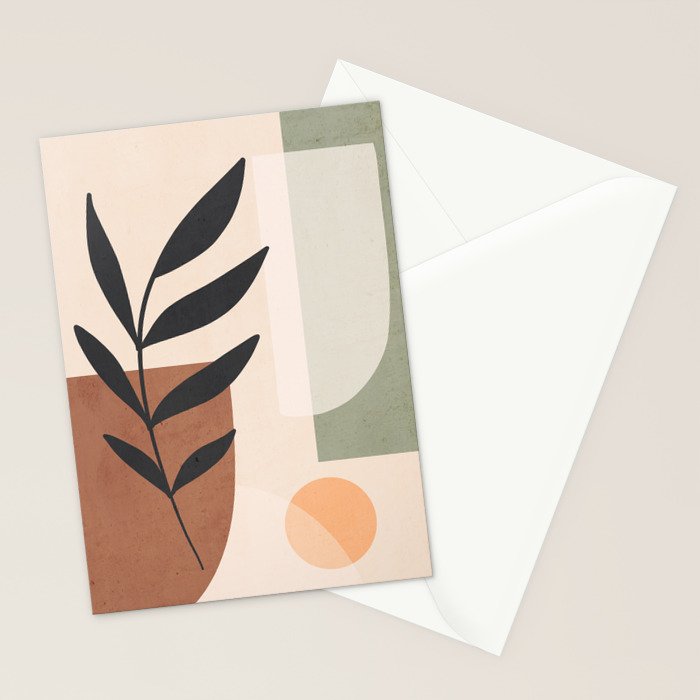 Minimal Abstract Art Plant 5 Stationery Card Gallery Image 2