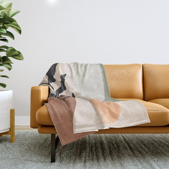 Minimal Abstract Art Plant 5 Throw Blanket Gallery Image 1