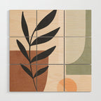 Minimal Abstract Art Plant 5 Wood Wall Art Gallery Image 1