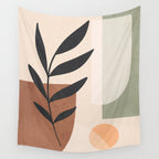 Minimal Abstract Art Plant 5 Wall Tapestry Gallery Image 4