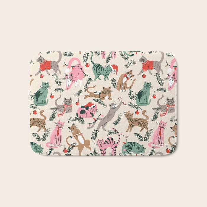 Silly Christmas Cats Bath Mat Gallery Image 1