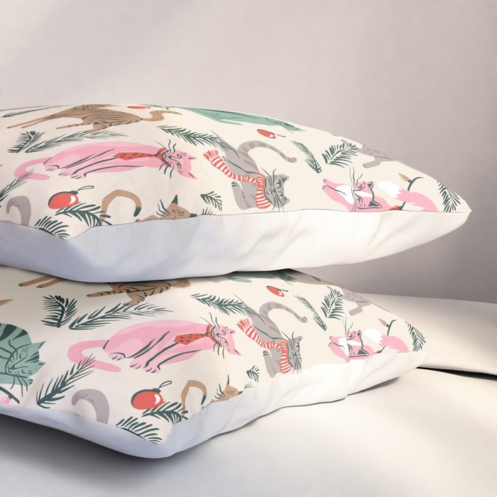 Silly Christmas Cats Pillow Sham Gallery Image 3