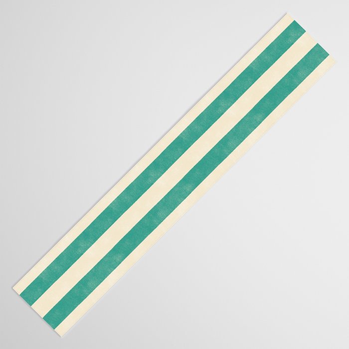 Cabana Stripe - teal and cream Table Runner Gallery Image 3