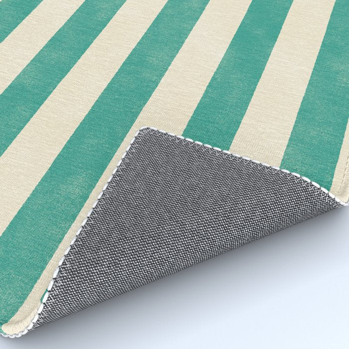 Cabana Stripe - teal and cream Rug Gallery Image 4