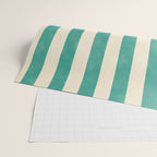 Cabana Stripe - teal and cream Wrapping Paper Gallery Image 2