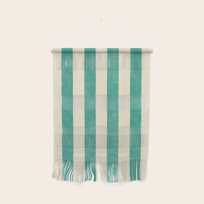 Cabana Stripe - teal and cream Wall Hanging Gallery Image 1