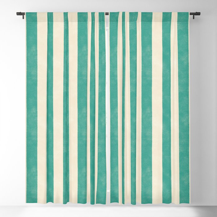 Cabana Stripe - teal and cream Window Curtain Gallery Image 5