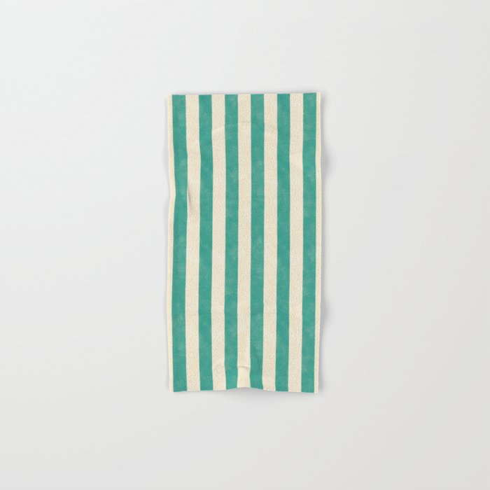 Cabana Stripe - teal and cream Bath Towel Gallery Image 1