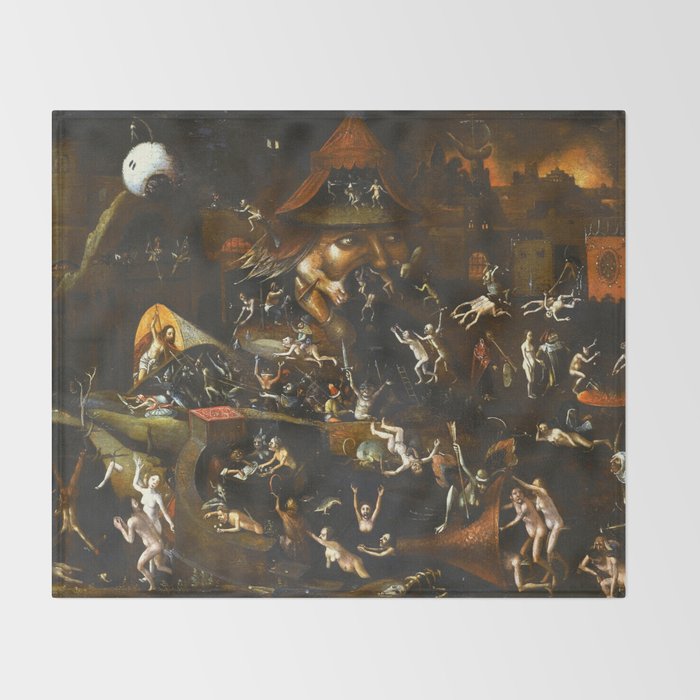 Hieronymus Bosch The Harrowing of Hell Throw Blanket Gallery Image 2
