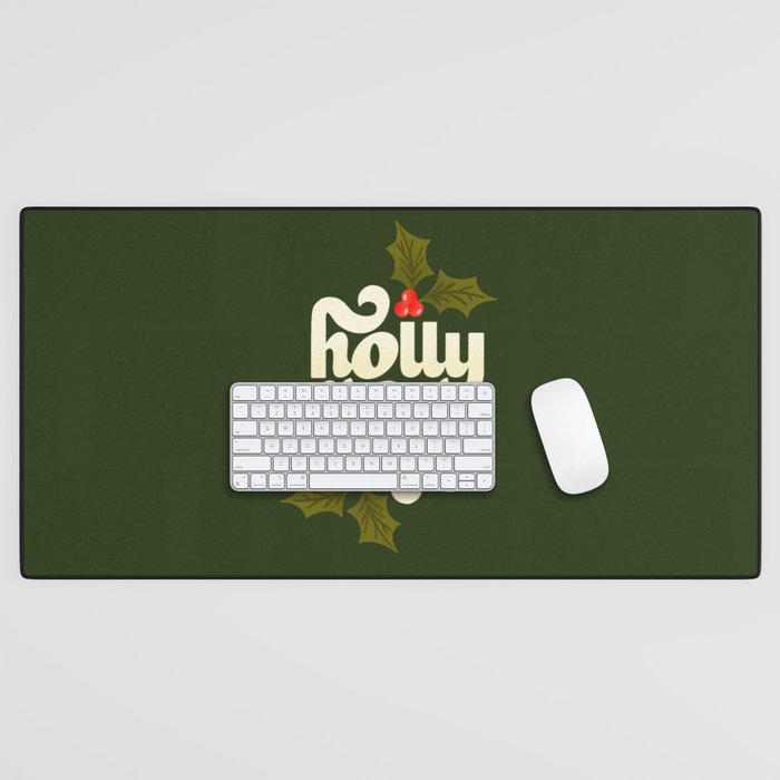 Holly Jolly Lettering Desk Mat Gallery Image 1