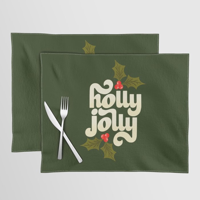 Holly Jolly Lettering Placemat Gallery Image 1