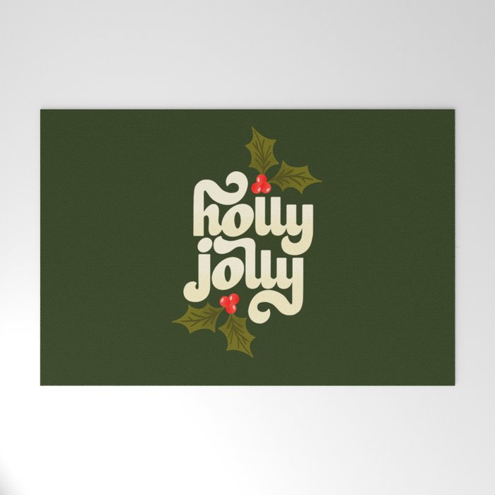 Holly Jolly Lettering Welcome Mat Gallery Image 1