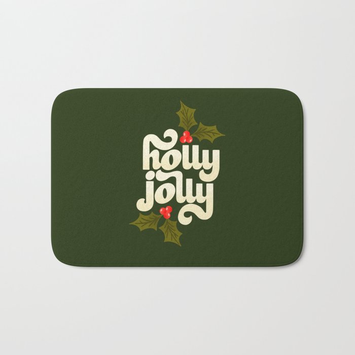 Holly Jolly Lettering Bath Mat Gallery Image 1