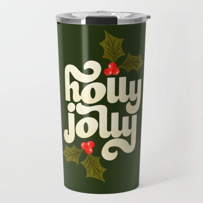 Holly Jolly Lettering Travel Mug Gallery Image 1
