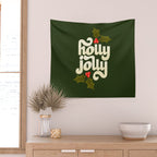 Holly Jolly Lettering Wall Tapestry Gallery Image 2