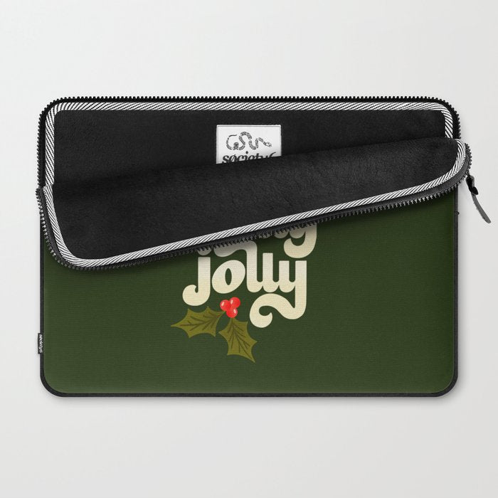 Holly Jolly Lettering Laptop Sleeve Gallery Image 2