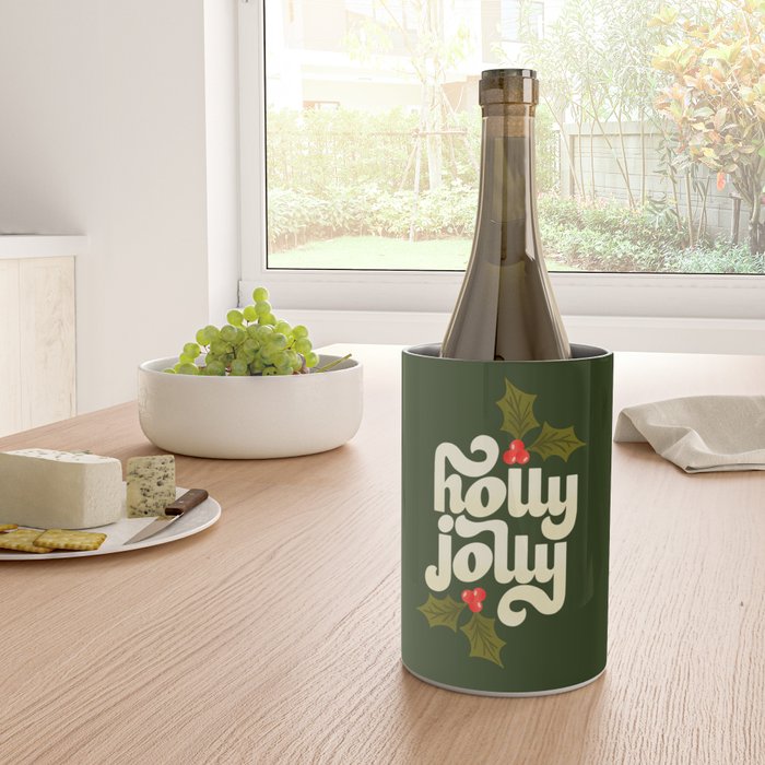 Holly Jolly Lettering Wine Chiller Gallery Image 4