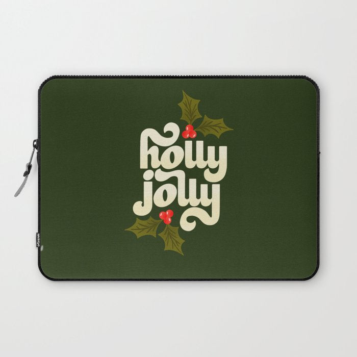 Holly Jolly Lettering Laptop Sleeve Gallery Image 1
