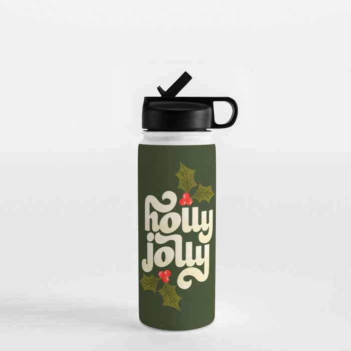 Holly Jolly Lettering Water Bottle Gallery Image 1