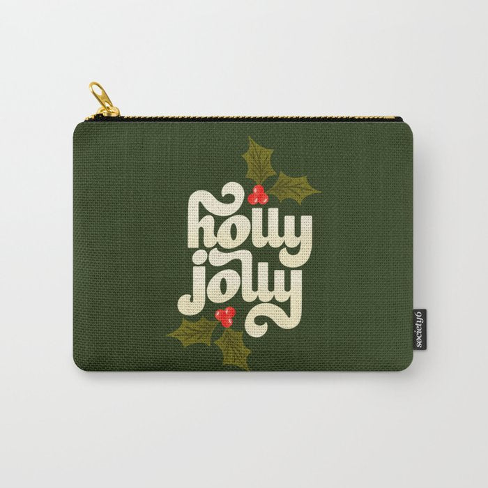 Holly Jolly Lettering Carry All Pouch Gallery Image 1