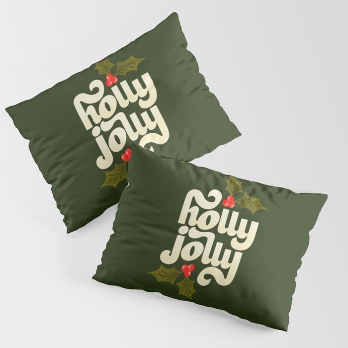 Holly Jolly Lettering Pillow Sham Gallery Image 3