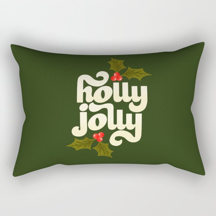 Holly Jolly Lettering Rectangular Pillow Gallery Image 1