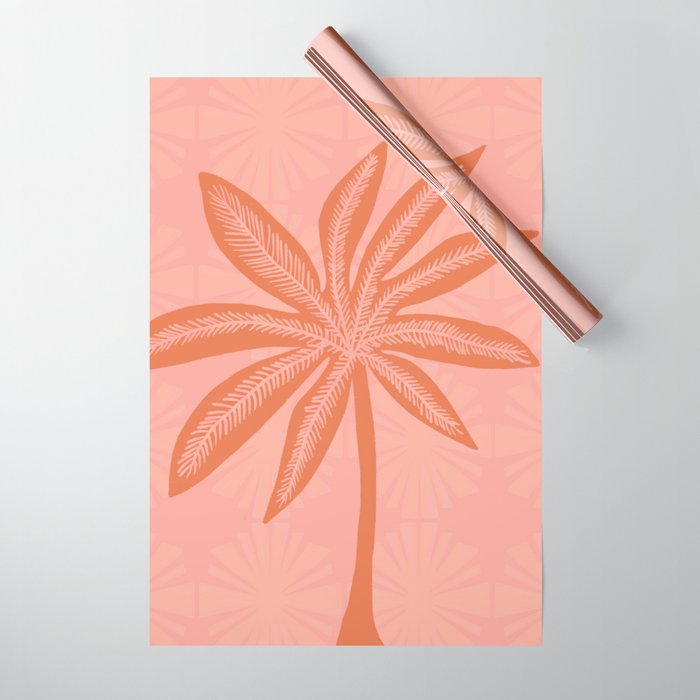 mod palms, pink Wrapping Paper Gallery Image 1
