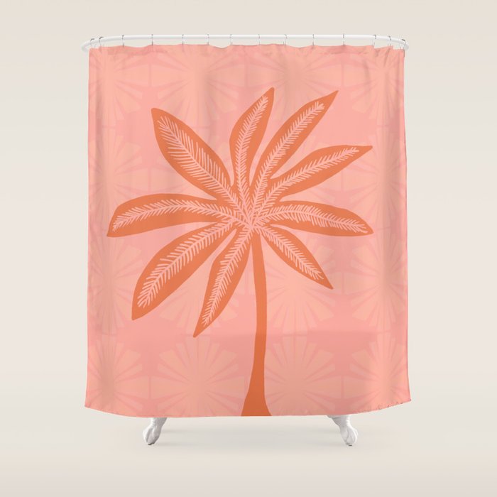 mod palms, pink Shower Curtain Gallery Image 1