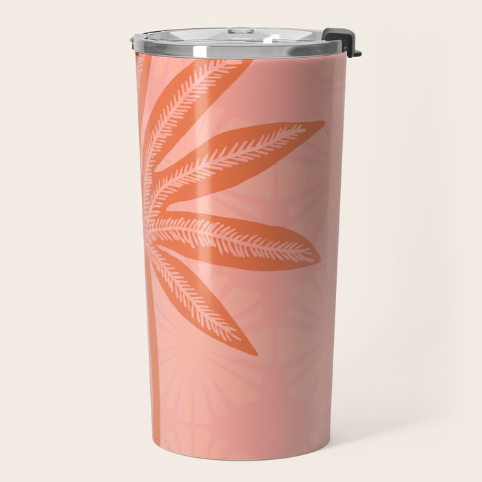 mod palms, pink Travel Mug Gallery Image 2