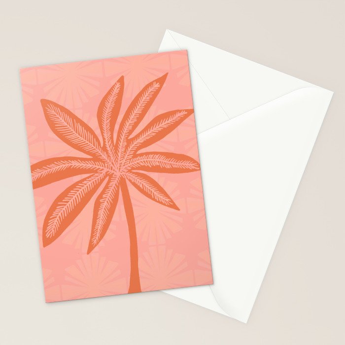 mod palms, pink Stationery Card Gallery Image 2
