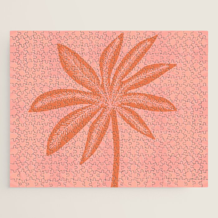 mod palms, pink Jigsaw Puzzle Gallery Image 1