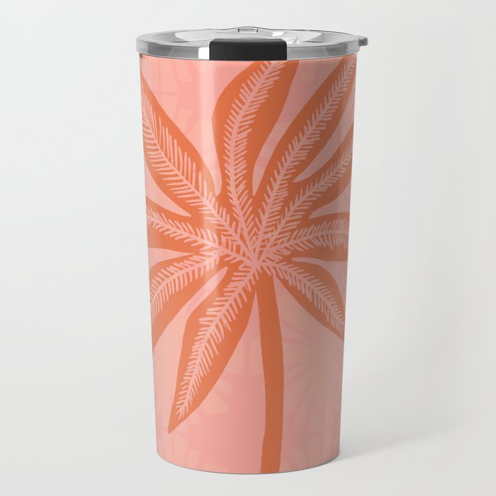 mod palms, pink Travel Mug Gallery Image 1