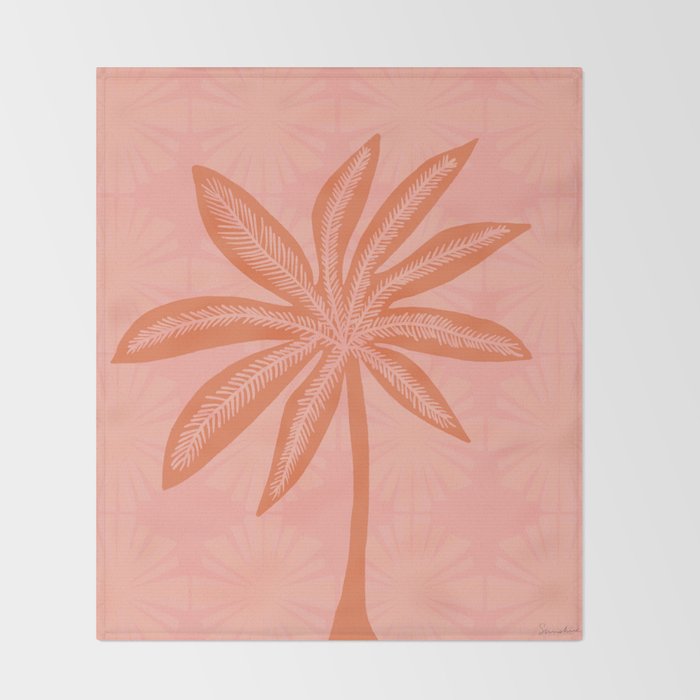 mod palms, pink Throw Blanket Gallery Image 2